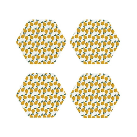 Lukts Yellow Pears Print Leather Drinks Coasters Set of 4 Suitable or Drinks Furniture Protection and Easy Clean up-Hexagon
Lukts Yellow Pears Print Leather Drinks Coasters Set of 4 Suitable or Drinks Furniture Protection and Easy Clean up-Hexagon