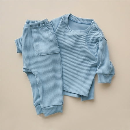Toddler Girl Clothes Spring Winter Solid Ribbed Long Sleeve Pants Sweat-Shirt Sleepwear Suits for Kids Boys
Toddler Girl Clothes Spring Winter Solid Ribbed Long Sleeve Pants Sweat-Shirt Sleepwear Suits for Kids Boys