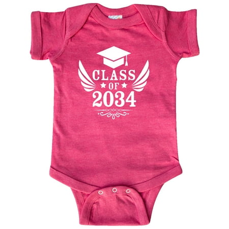 Inktastic Class of 2034 with Graduation Cap and Wings Gift Baby Boy or Baby Girl Bodysuit