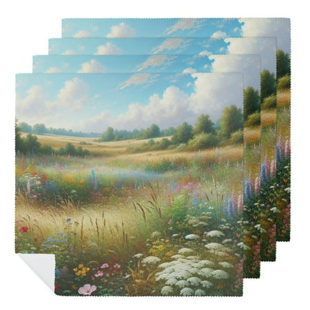 WENZZ Wildflowers Grass Meadow Polyester Party Dinner Cloth Napkins Pack of 4 Home Decor 4 PCS
WENZZ Wildflowers Grass Meadow Polyester Party Dinner Cloth Napkins Pack of 4 Home Decor 4 PCS