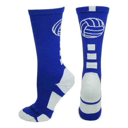 Volleyball Logo Crew Socks (Royal/White Large)