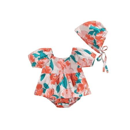 Qtinghua Newborn Infant Baby Girls Summer Clothes Floral Print Short Sleeve Romper Bodysuit+Hat Outfits
Qtinghua Newborn Infant Baby Girls Summer Clothes Floral Print Short Sleeve Romper Bodysuit+Hat Outfits