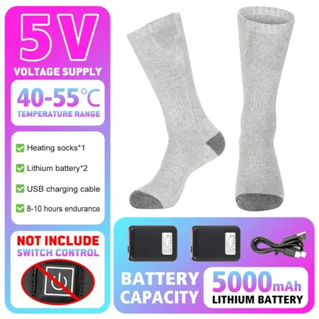 Socks Winter Warm Socks USB Charging 65 ° C Thermal Socks Infrared Motorcycle Skiing Camping Hiking Warm Socks