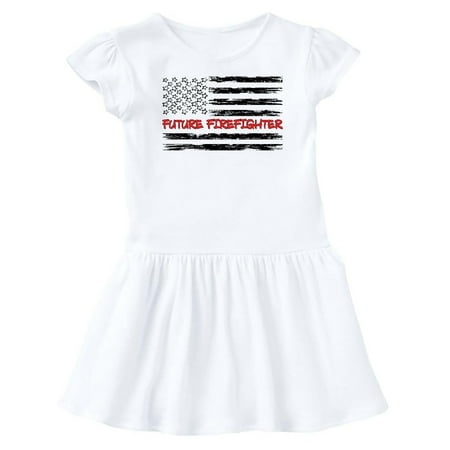 Inktastic Future Firefighter- Distressed Flag Gift Baby Girl Dress