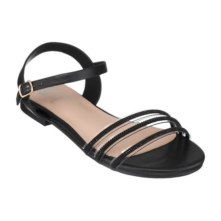GC Shoes Womens Flat Fashion Sandals Dressy Rhinestone Summer Flats PU Leather Ankle Strap Dress Slides Sanga/Black/8.5
GC Shoes Womens Flat Fashion Sandals Dressy Rhinestone Summer Flats PU Leather Ankle Strap Dress Slides Sanga/Black/8.5