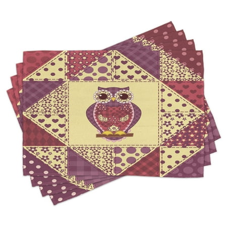 Owl Placemats Set of 4 Vintage Inspired Owl Pattern Invisible to Prey Nocturnal Mimicking Predator Washable Fabric Place Mats for Dining Room Kitchen Table Decor Purple Pink Yellow by Ambesonne
Owl Placemats Set of 4 Vintage Inspired Owl Pattern Invisible to Prey Nocturnal Mimicking Predator Washable Fabric Place Mats for Dining Room Kitchen Table Decor Purple Pink Yellow by Ambesonne