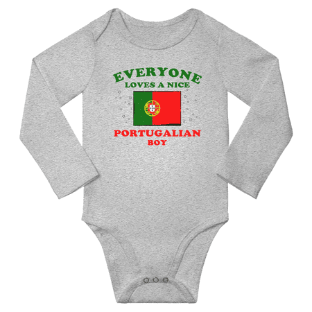 Everyone Loves a Nice Portugalian Boy Baby Long Slevve Romper Bodysuit (Gray 18-24 Months)
Everyone Loves a Nice Portugalian Boy Baby Long Slevve Romper Bodysuit (Gray 18-24 Months)