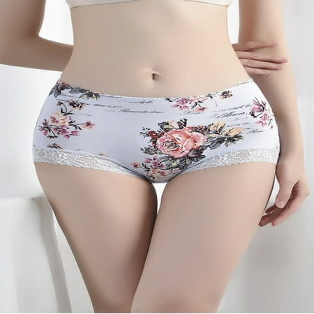ALSLIAO Plus Size Women Middle Waist Soft Printed Underwear Cotton Lace Panties Briefs Purple 2XL
ALSLIAO Plus Size Women Middle Waist Soft Printed Underwear Cotton Lace Panties Briefs Purple 2XL