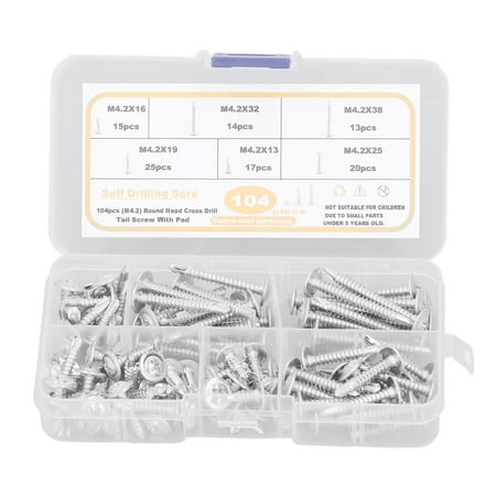 04 Pcs Self Drilling Screw M4.2 Cross Slot Round Washer Head Carbon Steel Self Drilling Screw for Household Appliance
04 Pcs Self Drilling Screw M4.2 Cross Slot Round Washer Head Carbon Steel Self Drilling Screw for Household Appliance
