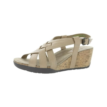 Bussola Womens Nynette Leather Slingback Wedge Sandals