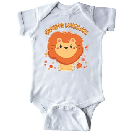 Inktastic Grandpa Loves Me- cute lion Gift Baby Boy or Baby Girl Bodysuit