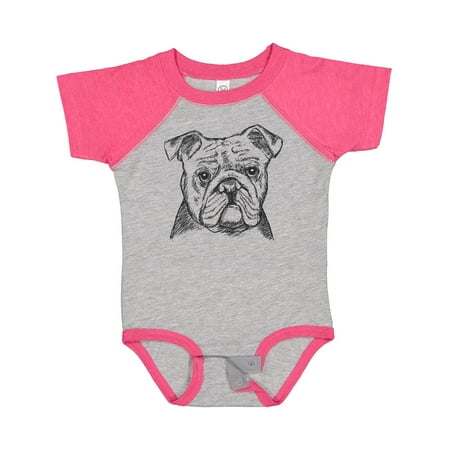 Inktastic English Bulldog Sketch Portrait Gift Baby Boy or Baby Girl Bodysuit