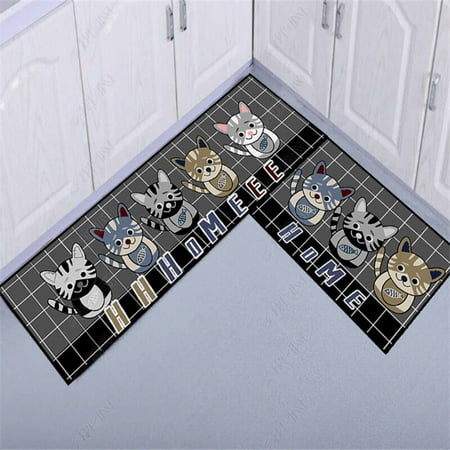 Kitchen Floor Mat Kitchen Mat 2 Pieces Water and Oil Proof 40*60+40*120cm C