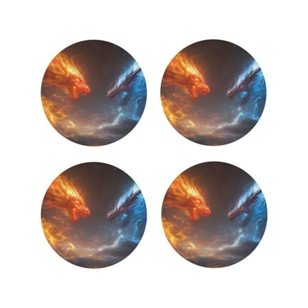 Leather Coasters Set of 4 - Red and Blue Fire Dragon D Lightweight Non-Slip Drink Coasters for Desk Anti-Scalding Desk Cup Coasters for Office Table Decor Round Shape
Leather Coasters Set of 4 - Red and Blue Fire Dragon D Lightweight Non-Slip Drink Coasters for Desk Anti-Scalding Desk Cup Coasters for Office Table Decor Round Shape
