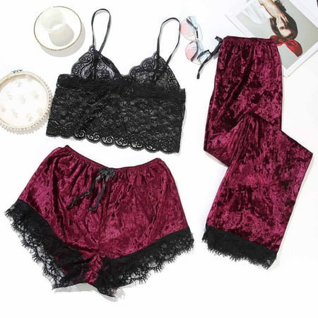 Tejiojio Mother s Day Gifts Women Sexy Three-Piece Pajamas Lace Velvet Solid Color Lace Three-Piece Pajamas Nightdress Sleepwear
Tejiojio Mother s Day Gifts Women Sexy Three-Piece Pajamas Lace Velvet Solid Color Lace Three-Piece Pajamas Nightdress Sleepwear
