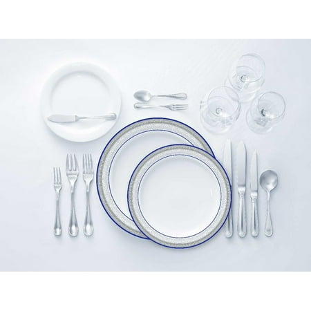 Party Source Laurel Collection Tableware Set of 32 White Bowls w/ Blue and Silver Border
Party Source Laurel Collection Tableware Set of 32 White Bowls w/ Blue and Silver Border
