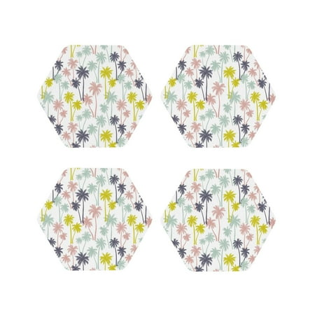 Coasters Set of 4 - Hawaiian Style tree Drink Coasters for Tabletop Protection Leather Coasters for Living Room Decor and Housewarming Gift Hexagon
Coasters Set of 4 - Hawaiian Style tree Drink Coasters for Tabletop Protection Leather Coasters for Living Room Decor and Housewarming Gift Hexagon