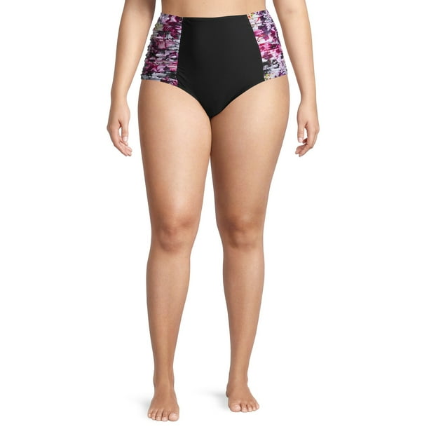 Cyn And Luca Women’s Plus Waikiki Floral High Waisted Swimsuit Bottom