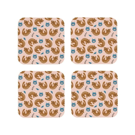 Leather Coasters Set of 4 - Funny Cute Cartoon Cat Brown Lightweight Non-Slip Drink Coasters for Desk Anti-Scalding Desk Cup Coasters for Office Table Decor Square
Leather Coasters Set of 4 - Funny Cute Cartoon Cat Brown Lightweight Non-Slip Drink Coasters for Desk Anti-Scalding Desk Cup Coasters for Office Table Decor Square