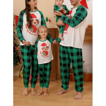 CenturyX Christmas Matching Pajamas for Family Dog Plaid Print Long Sleeve Tops Pants Xmas Holiday Jammies for Kids Women Men GreenKids-2 Years
CenturyX Christmas Matching Pajamas for Family Dog Plaid Print Long Sleeve Tops Pants Xmas Holiday Jammies for Kids Women Men GreenKids-2 Years