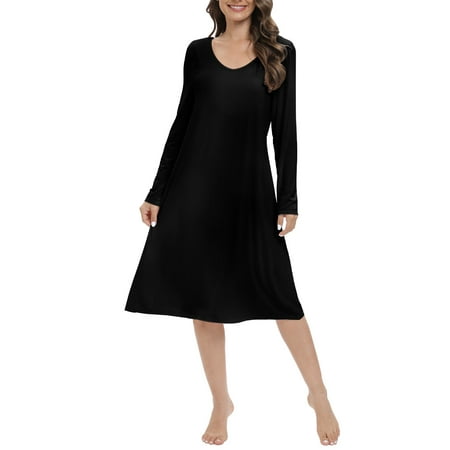 Valcatch Women s Nightgown Long Sleeve V Neck Nightdress Casual Loose Soft Comfy Loungewear with Built in Bra
Valcatch Women s Nightgown Long Sleeve V Neck Nightdress Casual Loose Soft Comfy Loungewear with Built in Bra