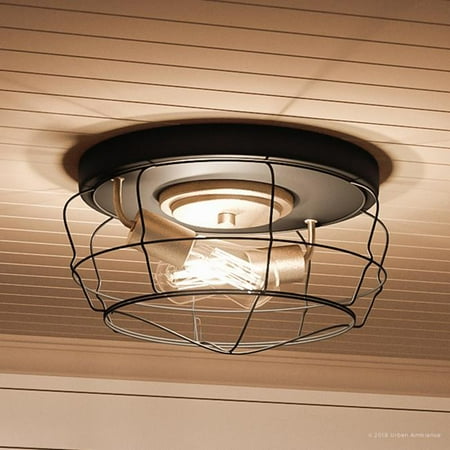 Urban Ambiance Luxury Urban Industrial Flush-Mount Ceiling Fixture Size: 6-3/4 H x 14 W with Vintage Electric Style Elements Charcoal Finish UHP2423
Urban Ambiance Luxury Urban Industrial Flush-Mount Ceiling Fixture Size: 6-3/4 H x 14 W with Vintage Electric Style Elements Charcoal Finish UHP2423