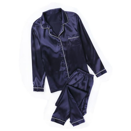 Musuos Women Girl Silk Satin Pajamas Long Sleeve Button-Down Sleepwear Pajamas Set
Musuos Women Girl Silk Satin Pajamas Long Sleeve Button-Down Sleepwear Pajamas Set