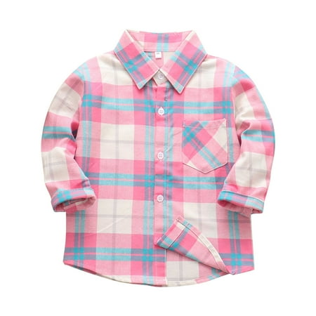 BIZIZA Shirts for Infant Plaid Pockets Button Up Long Sleeve Tops Turndown Collar Cotton Kids Chlid Baby Pink 140
BIZIZA Shirts for Infant Plaid Pockets Button Up Long Sleeve Tops Turndown Collar Cotton Kids Chlid Baby Pink 140