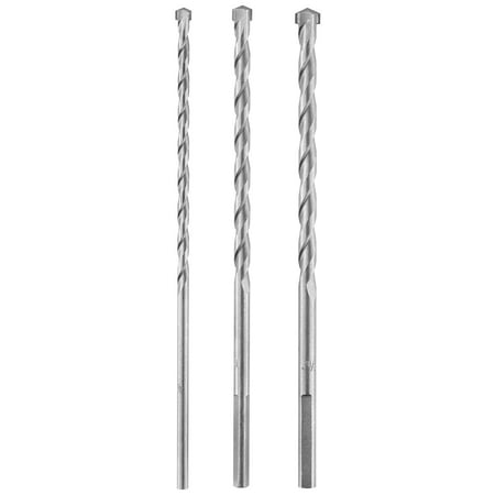 HART 3-Piece 6-inch Masonry Drill Bit Set 3/16-inch, 1/4-inch, 5/16-inch