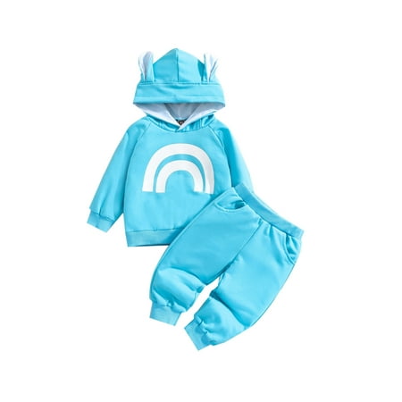 Newborn Baby Boy Girl Long Sleeve Rainbow Printed Hoodie Tops + Pants Set 2 Piece Fall Winter Warm Clothes
Newborn Baby Boy Girl Long Sleeve Rainbow Printed Hoodie Tops + Pants Set 2 Piece Fall Winter Warm Clothes