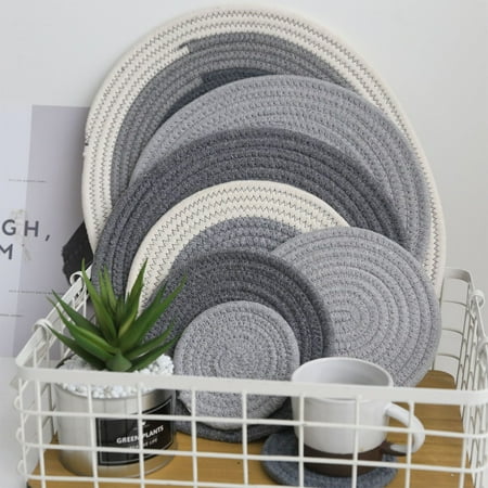 Round Placemat Coaster Table Mat Cotton Linen Knitting Bowl Insulation Pad Cotton Thread Weave Trivets for Hot Pots and Pans(Color 30cm)
Round Placemat Coaster Table Mat Cotton Linen Knitting Bowl Insulation Pad Cotton Thread Weave Trivets for Hot Pots and Pans(Color 30cm)