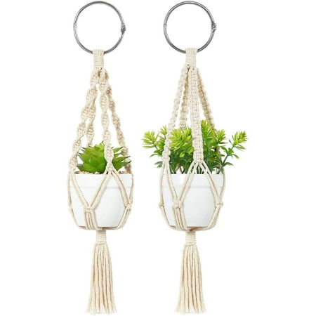 2 Pieces Mini Macrame Plant Hangers Rear View Mirror Hanging Planter Decorations Plant Hanger for Car Home Decor Supplies
2 Pieces Mini Macrame Plant Hangers Rear View Mirror Hanging Planter Decorations Plant Hanger for Car Home Decor Supplies