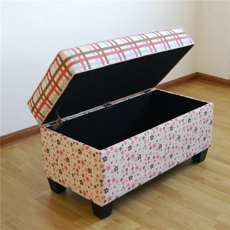 4D Concepts K4110-A353PlusA354PlusA363 Plaid & Floral Kids Storage Bench