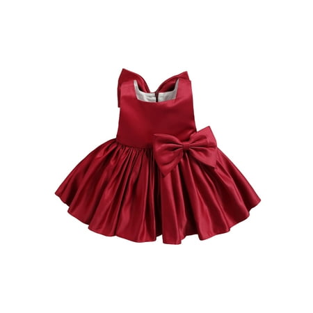 Nokpsedcb Infants Kids Girls Party Gown Dress Toddler Sleeveless Solid Color Big Bowknot Skirt Princess Pageant Dress Burgundy 4-5 Years
Nokpsedcb Infants Kids Girls Party Gown Dress Toddler Sleeveless Solid Color Big Bowknot Skirt Princess Pageant Dress Burgundy 4-5 Years
