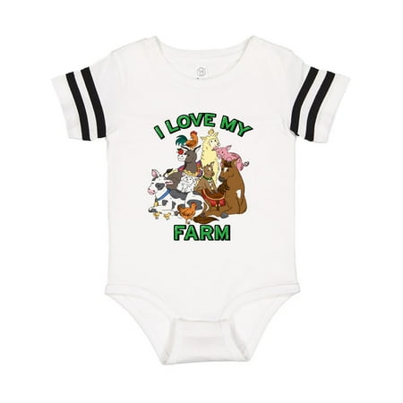 Inktastic I Love My Farm with Happy Farm Animals Gift Baby Boy or Baby Girl Bodysuit