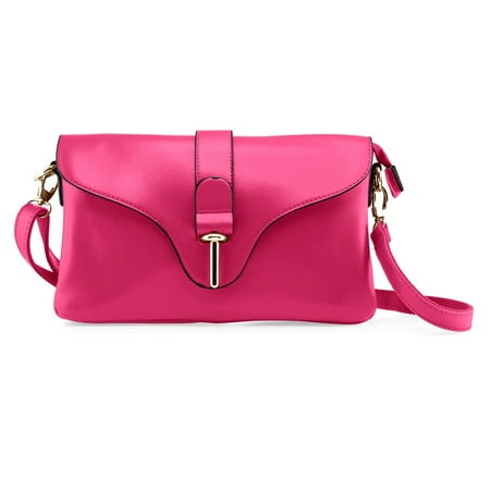 Fashion Women Handbag Shoulder Bag Tote Purse Satchel Messenger PU Leather Crossbody Bag - Hot Pink