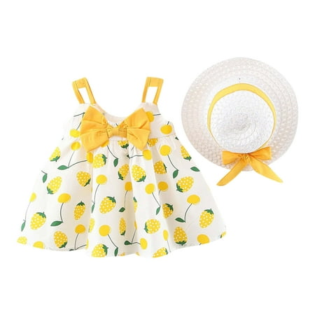 REORIAFEE Toddler Baby Girl Festival Outfits Clothes Toddler Kids Baby Girl Summer Bow Print Suspender Dress With Hat Yellow 2-3 Years
REORIAFEE Toddler Baby Girl Festival Outfits Clothes Toddler Kids Baby Girl Summer Bow Print Suspender Dress With Hat Yellow 2-3 Years