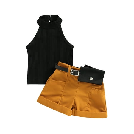 Bagilaanoe 2pcs Toddler Baby Girl Short Pants Set Sleeveless Halterneck Tops + Shorts with Waist Bag 6M 9M 12M 24M 3T 4T Kids Casual Summer Outfits
Bagilaanoe 2pcs Toddler Baby Girl Short Pants Set Sleeveless Halterneck Tops + Shorts with Waist Bag 6M 9M 12M 24M 3T 4T Kids Casual Summer Outfits
