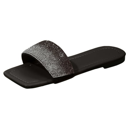 Chailin Women Sandals New Pattern Bright Diamond Decoration Fashion Open Toe Breathable Square Toe Comfortable Flat Bottom Summer Beach Non Slip Casual Shoes
Chailin Women Sandals New Pattern Bright Diamond Decoration Fashion Open Toe Breathable Square Toe Comfortable Flat Bottom Summer Beach Non Slip Casual Shoes
