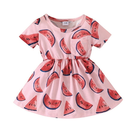 Toddler Summer Girls Dresses Short Sleeve Summer Fruit Watermelon Print Cute Princess Dress Casual Dress Fashion Summer Girl Clothes
Toddler Summer Girls Dresses Short Sleeve Summer Fruit Watermelon Print Cute Princess Dress Casual Dress Fashion Summer Girl Clothes