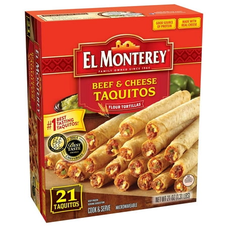 El Monterey Beef and Cheese Flour Taquito 1.31 Pound -- 5 per case.