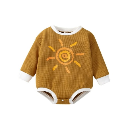 Nokpsedcb Infant Boys Girls Casual Jumpsuit Sun Print Long Sleeve Patch Round Neck Romper Tops Fall Playsuit Brown Sun 18-24 Months
Nokpsedcb Infant Boys Girls Casual Jumpsuit Sun Print Long Sleeve Patch Round Neck Romper Tops Fall Playsuit Brown Sun 18-24 Months