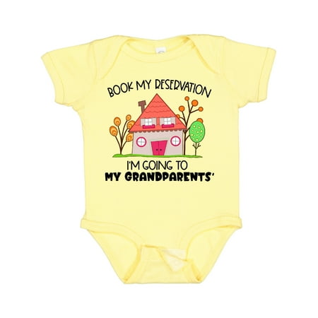 Inktastic Book My Reservation! I m Going to My Grandparents - House Gift Baby Boy or Baby Girl Bodysuit 
Inktastic Book My Reservation! I m Going to My Grandparents - House Gift Baby Boy or Baby Girl Bodysuit