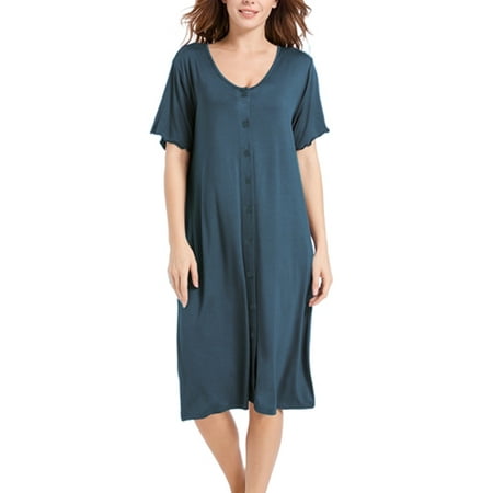 Paille Ladies Sleep Dress V Neck Nightgown Short Sleeve Sleepwear Lounge Nightdress Pajamas Blue XL
Paille Ladies Sleep Dress V Neck Nightgown Short Sleeve Sleepwear Lounge Nightdress Pajamas Blue XL