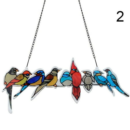 Hhdxre Multicolor Birds Stained Glass Suncatcher Birds Series Art Hanging Pendant Ornament Multi-birds Perch on One Branch(2#)
Hhdxre Multicolor Birds Stained Glass Suncatcher Birds Series Art Hanging Pendant Ornament Multi-birds Perch on One Branch(2#)