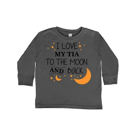 Inktastic I Love My Tia To The Moon and Back Gift Toddler Boy or Toddler Girl Long Sleeve T-Shirt