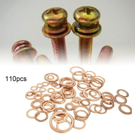 XWQ 110Pcs Flat Washer Glossy Abrasion-resistant Red Copper Multipurpose Gasket Assortment for Fastening
XWQ 110Pcs Flat Washer Glossy Abrasion-resistant Red Copper Multipurpose Gasket Assortment for Fastening