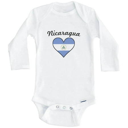 Nicaraguan Flag Heart Nicaragua One Piece Baby Bodysuit (Long Sleeve) 3-6 Months White
Nicaraguan Flag Heart Nicaragua One Piece Baby Bodysuit (Long Sleeve) 3-6 Months White