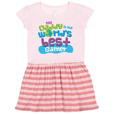 Inktastic World’s Best Gamer Daddy Gift Toddler Girl Dress