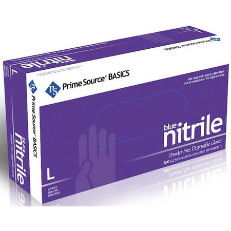 Prime Source Basics Blue Powder Free Large Nitrile Gloves -- 1000 per case.